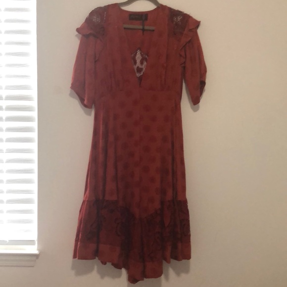 Free People Dotted Macrame Party Midi Dress - Picture 1 of 6